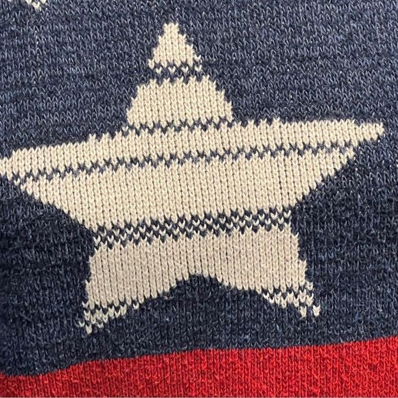 ⚫️⚫️⚫️ Stars and Stripes Sweater MADE IN USA from 74% Recycled Cotton Size Small - Picture 5 of 7